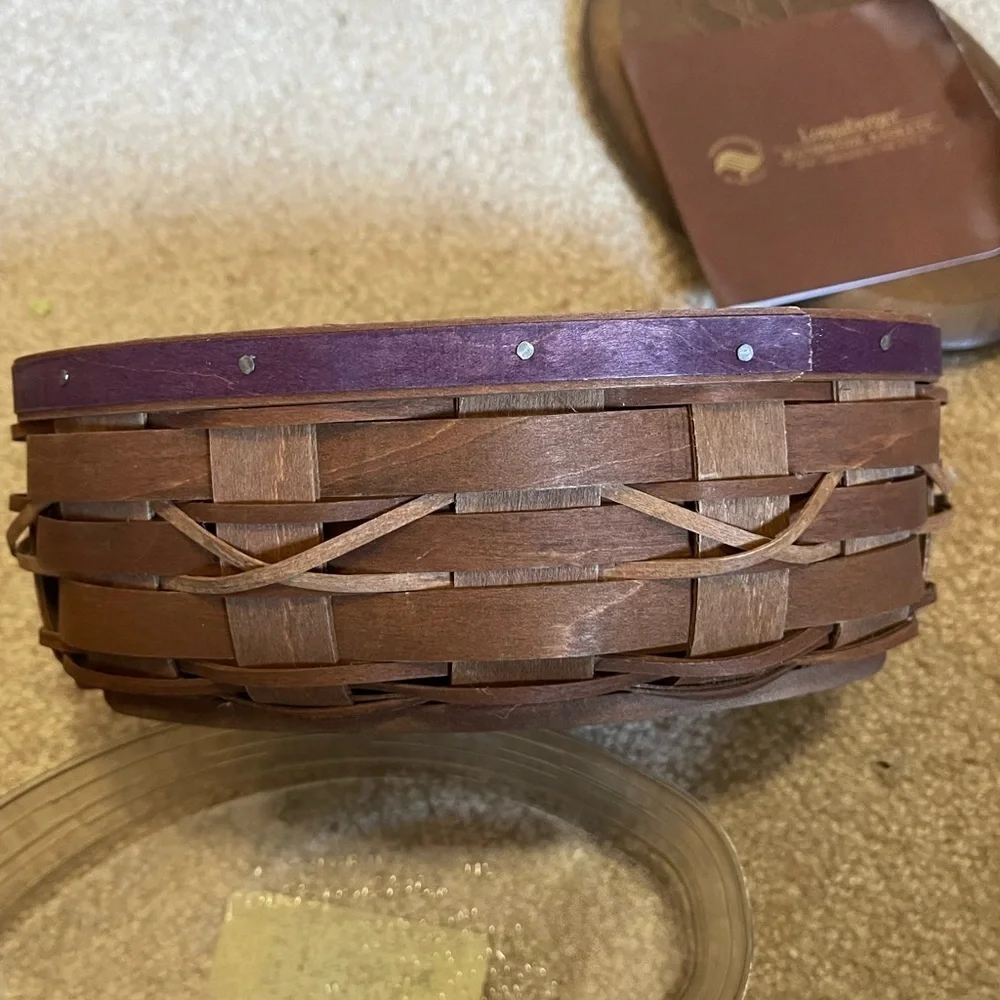 2008 LONGABERGER  Kick off Football Basket w/ Lid & Liner  Woodcrafts  7.5 x 4.5